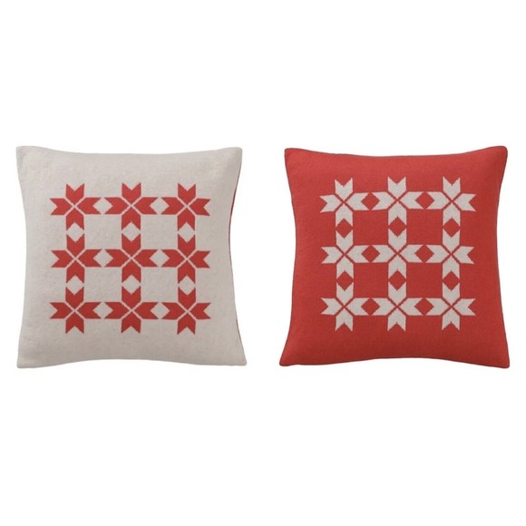 Ikea Vinterfint Cushion Pillow Cover Red White 20"x20" NEW 105.654.04 2 Sided - Picture 1 of 8